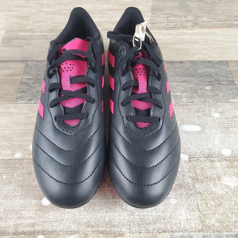 Adidas Goletto VIII FG Kids Shoes Sz 6 Black Pink Leather Lace-Up Soccer Cleats